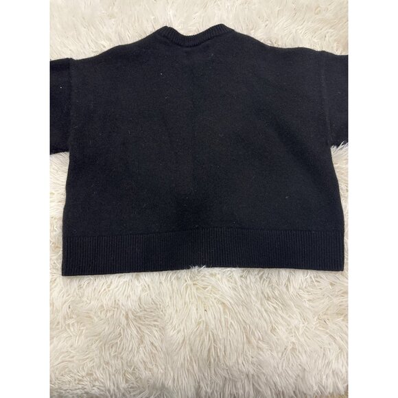 Peloton Black Wool Blend Winter Crewneck Sweater S Crop - Picture 2 of 9